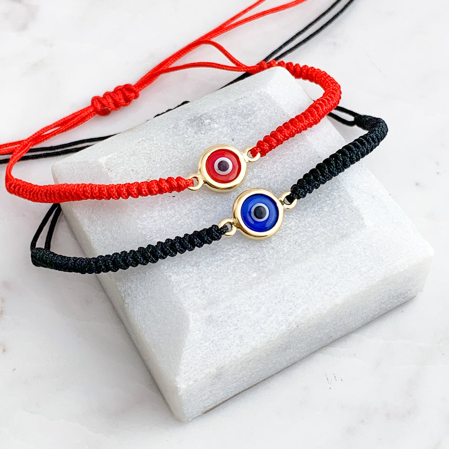 Woven Turkish Evil Eye Bracelet in 18K Gold