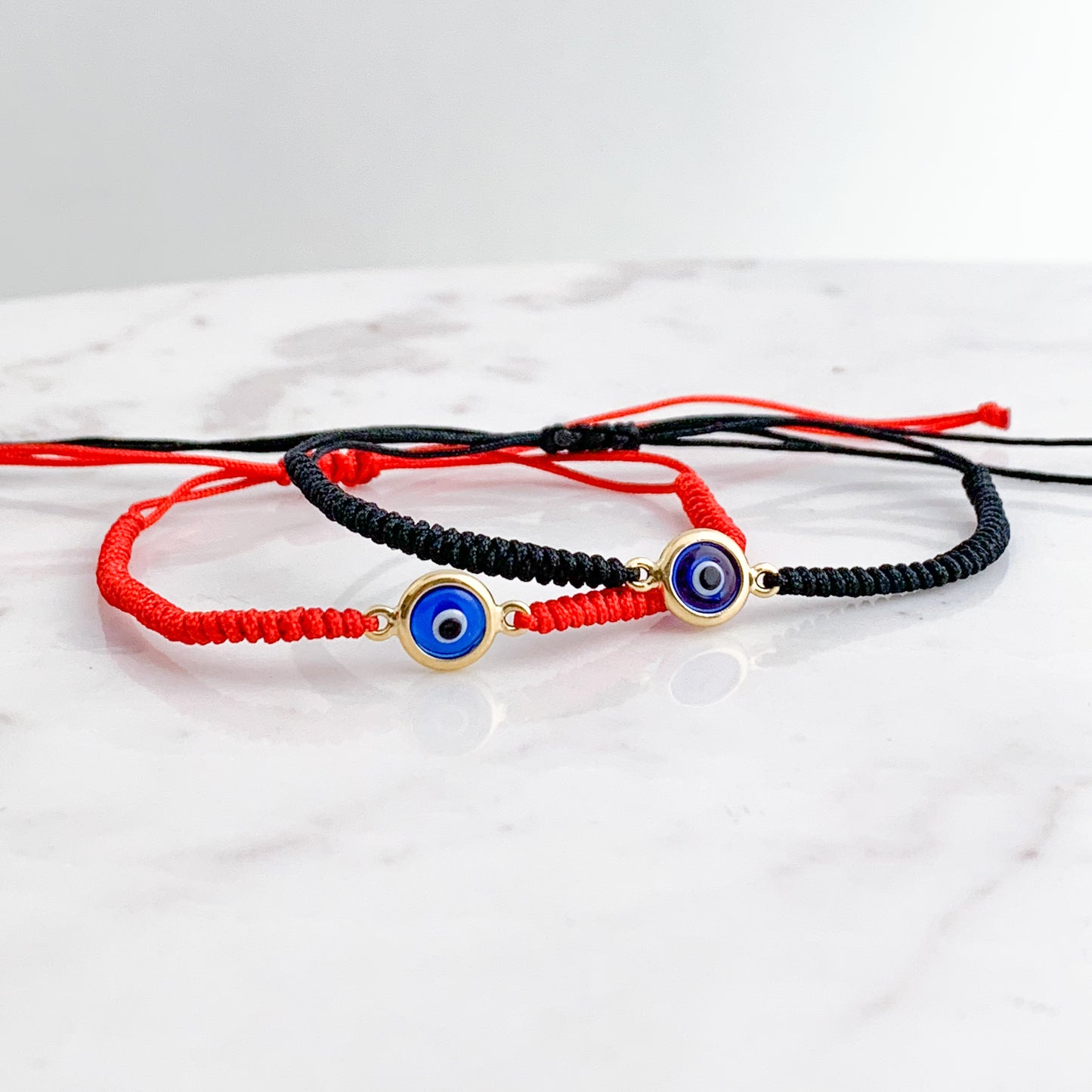 Woven Turkish Evil Eye Bracelet in 18K Gold