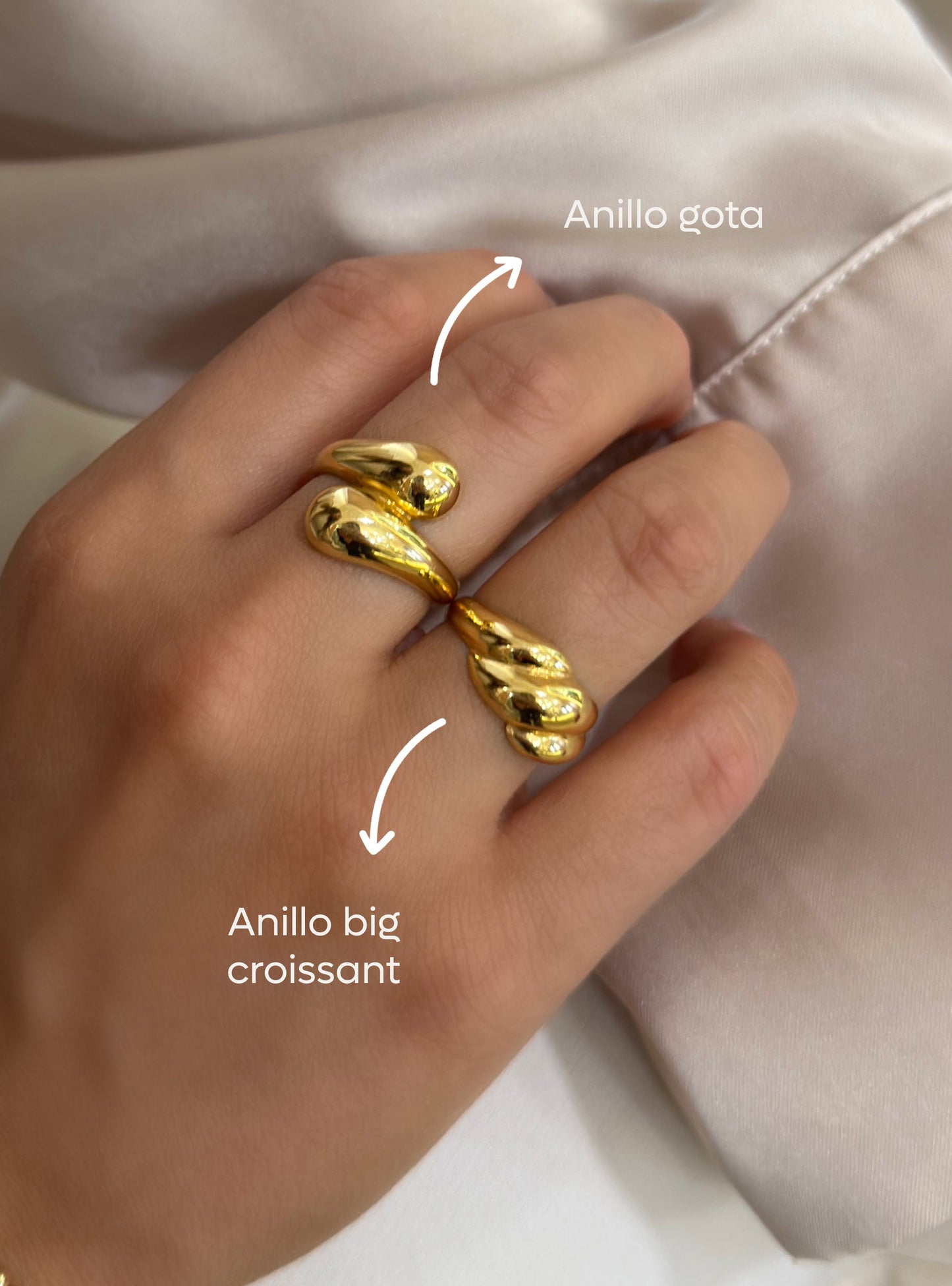 Big Croissant Ring in 18K Gold