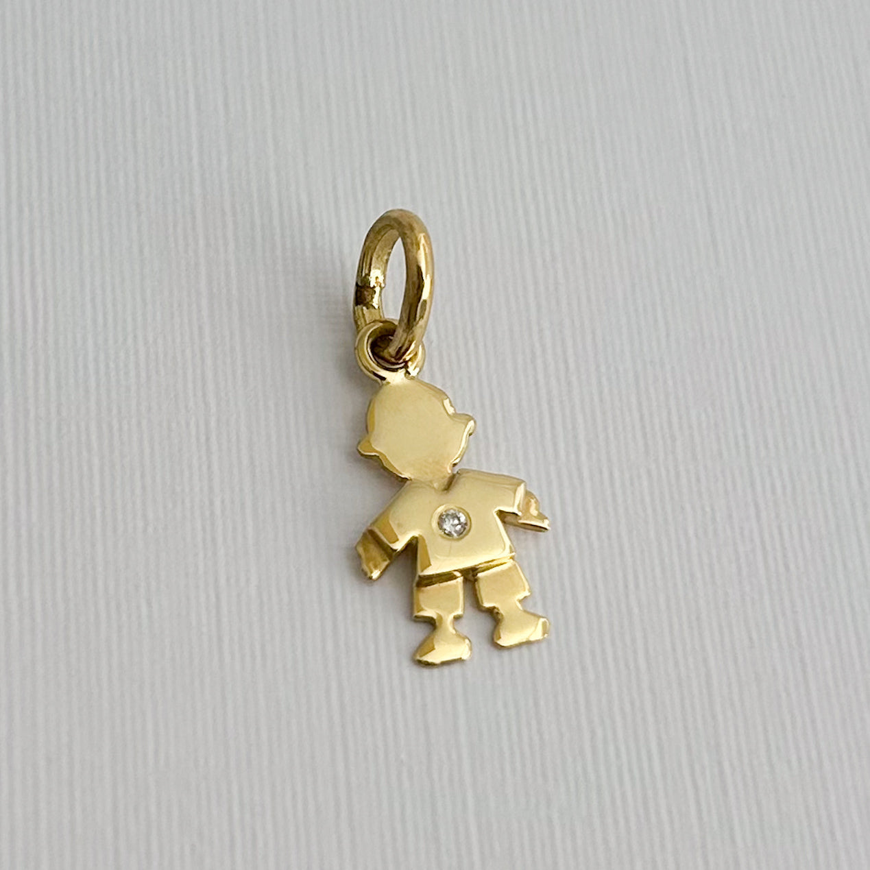 Boy or Girl Natural Diamond Pendant in 18K Gold