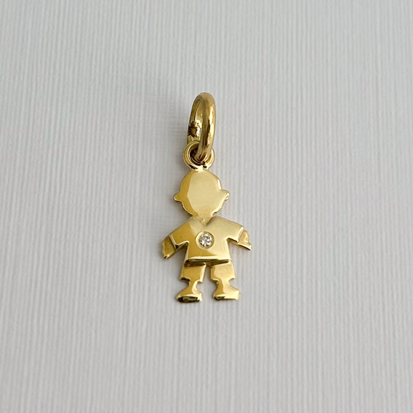 Boy or Girl Natural Diamond Pendant in 18K Gold