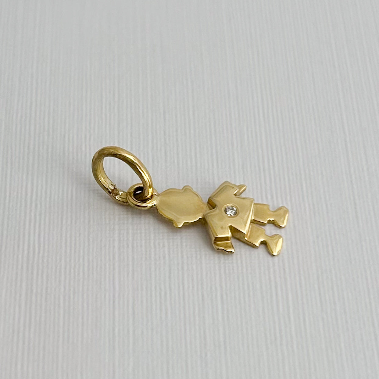 Boy or Girl Natural Diamond Pendant in 18K Gold