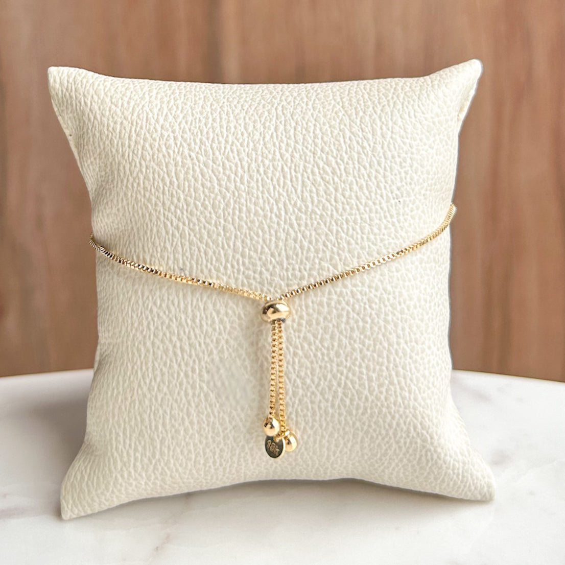 Adjustable Beaded Bracelet in 18K Gold