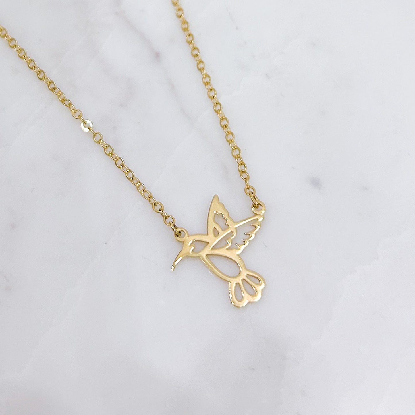 Hummingbird Choker in 18K Gold