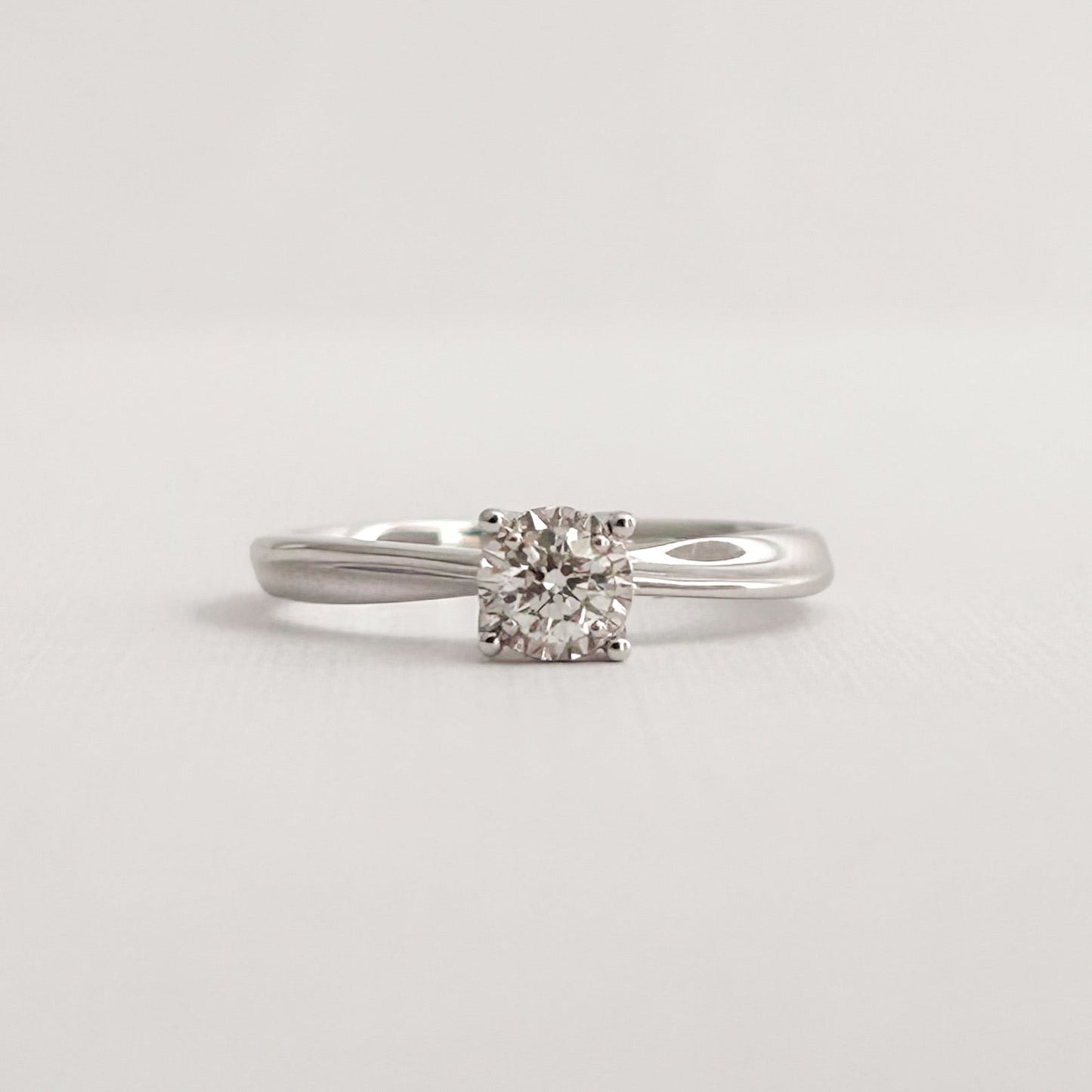 4-Prong Natural Diamond Engagement Ring (0.178 ct) in 18K White Gold