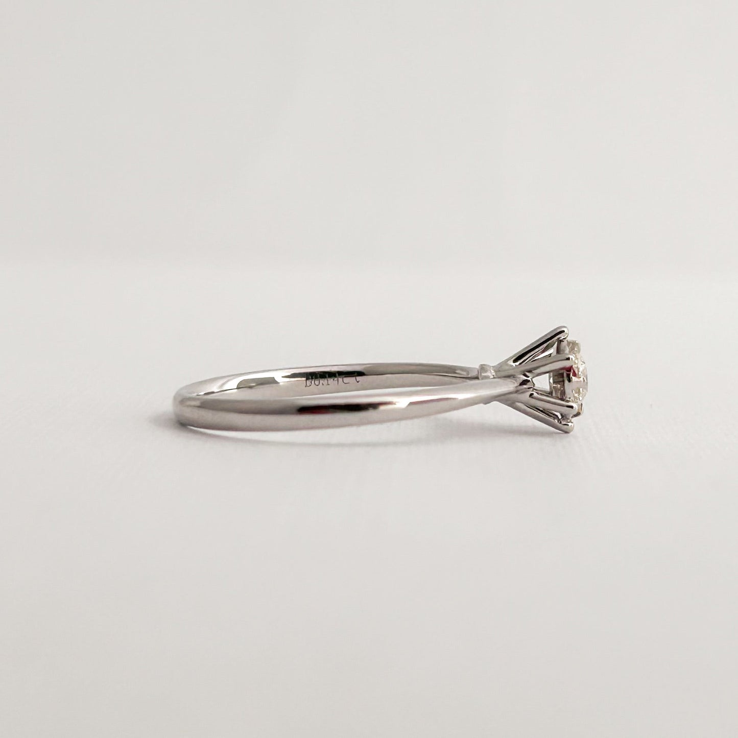 6-Prong Natural Diamond Engagement Ring (0.142 ct) in 18K White Gold