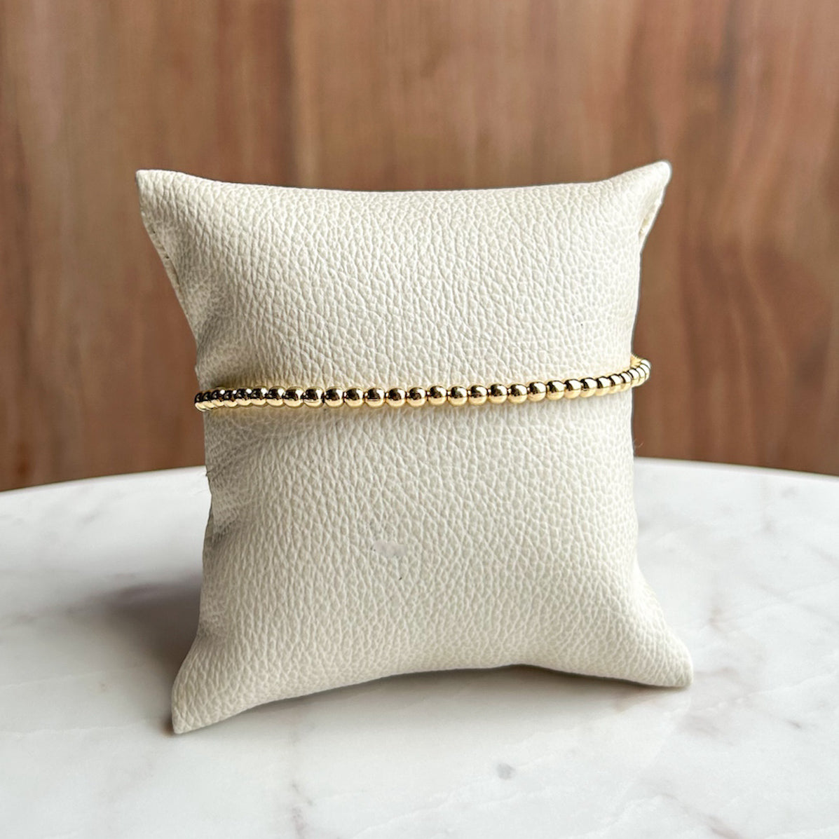Adjustable Beaded Bracelet in 18K Gold
