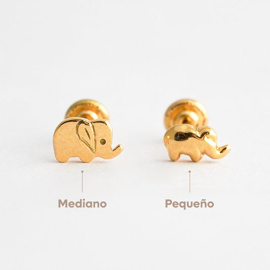 Baby Elephant Stud Earrings in 18K Gold