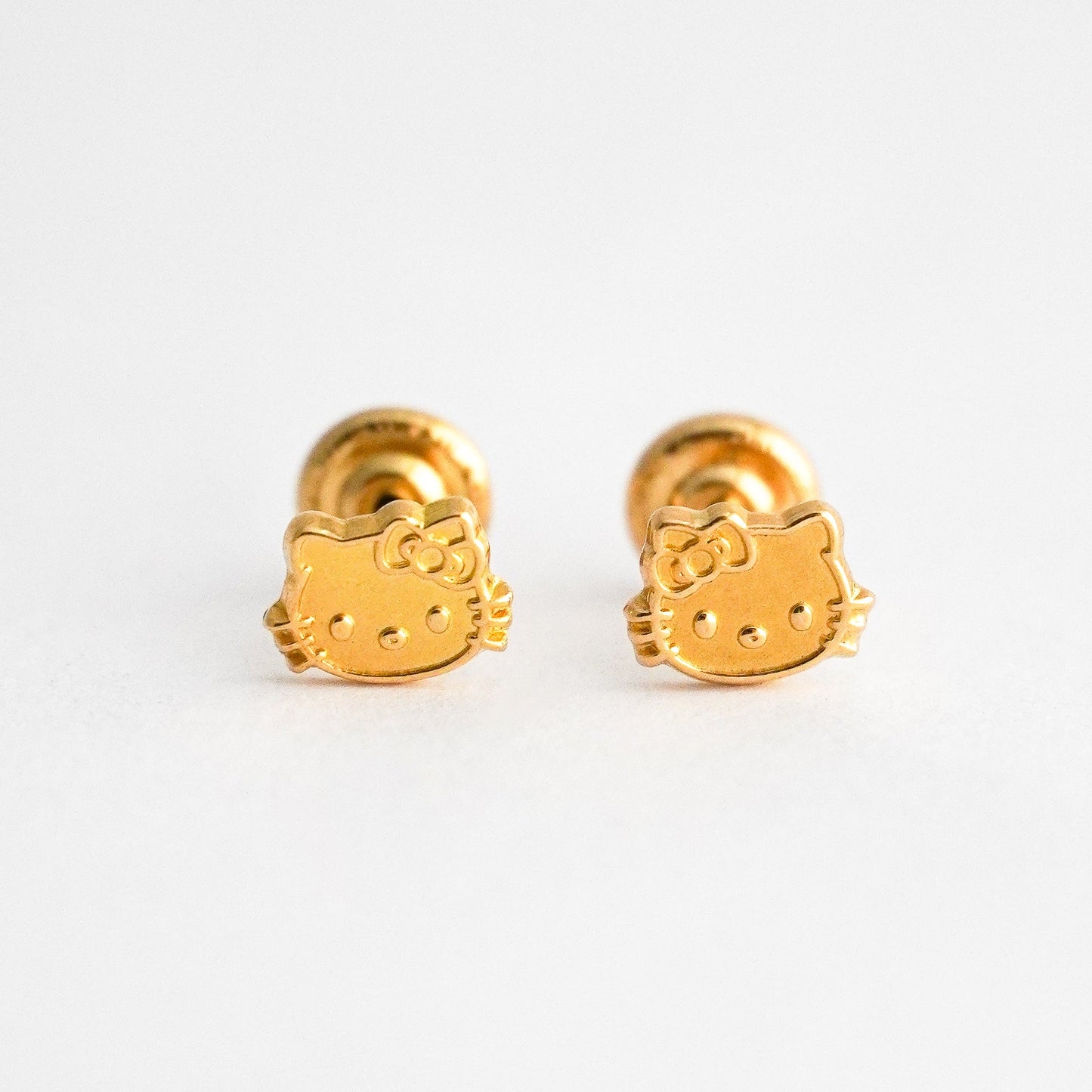 Baby Cat Stud Earrings in 18K Gold