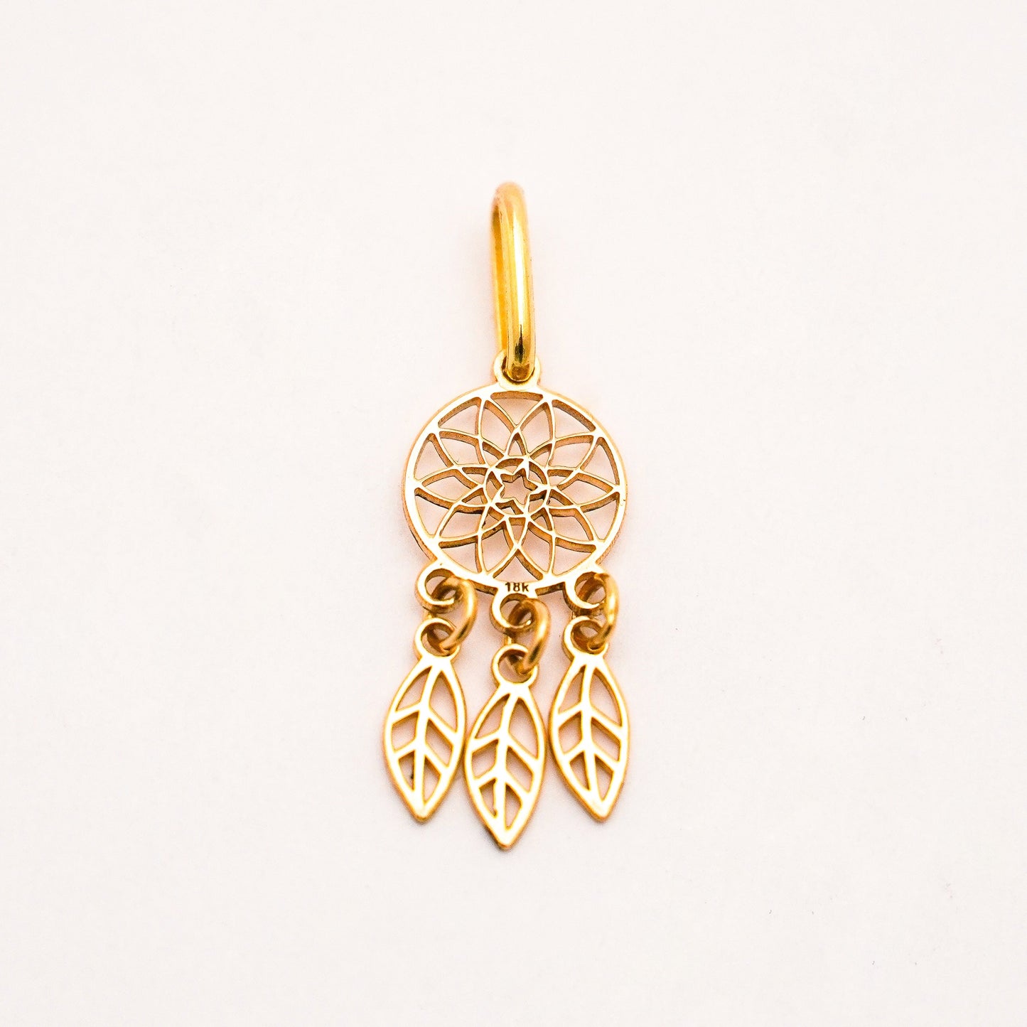 Mini Dreamcatcher Pendant in 18K Gold