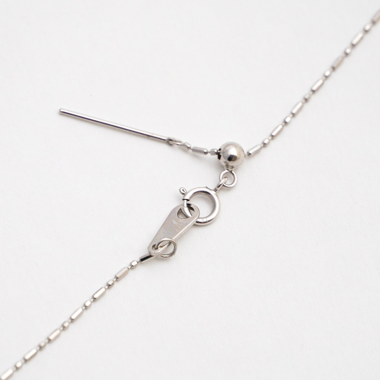 Semicolon Mini Charm Natural Diamond Necklace in 18K White Gold
