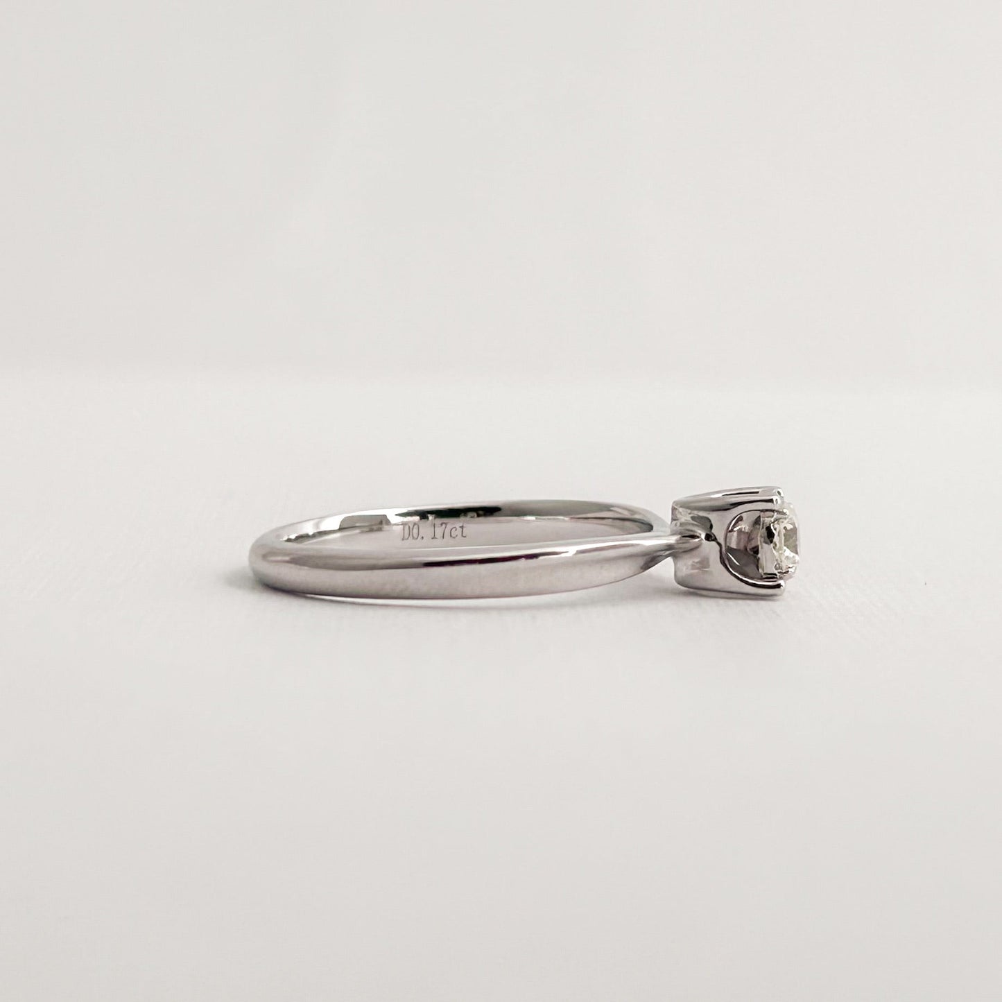 4-Prong Natural Diamond Engagement Ring (0.178 ct) in 18K White Gold