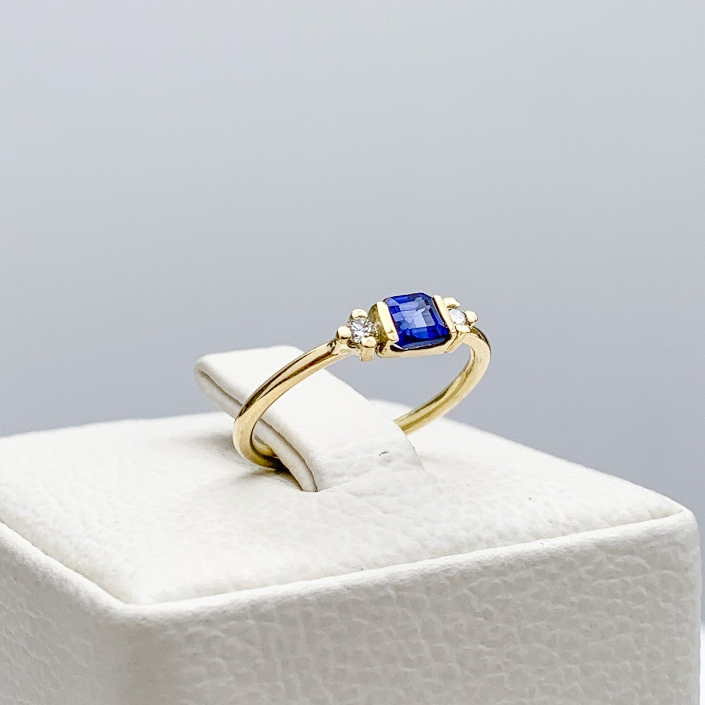 Tressa Sapphire and Natural Diamond Ring in 18K Gold
