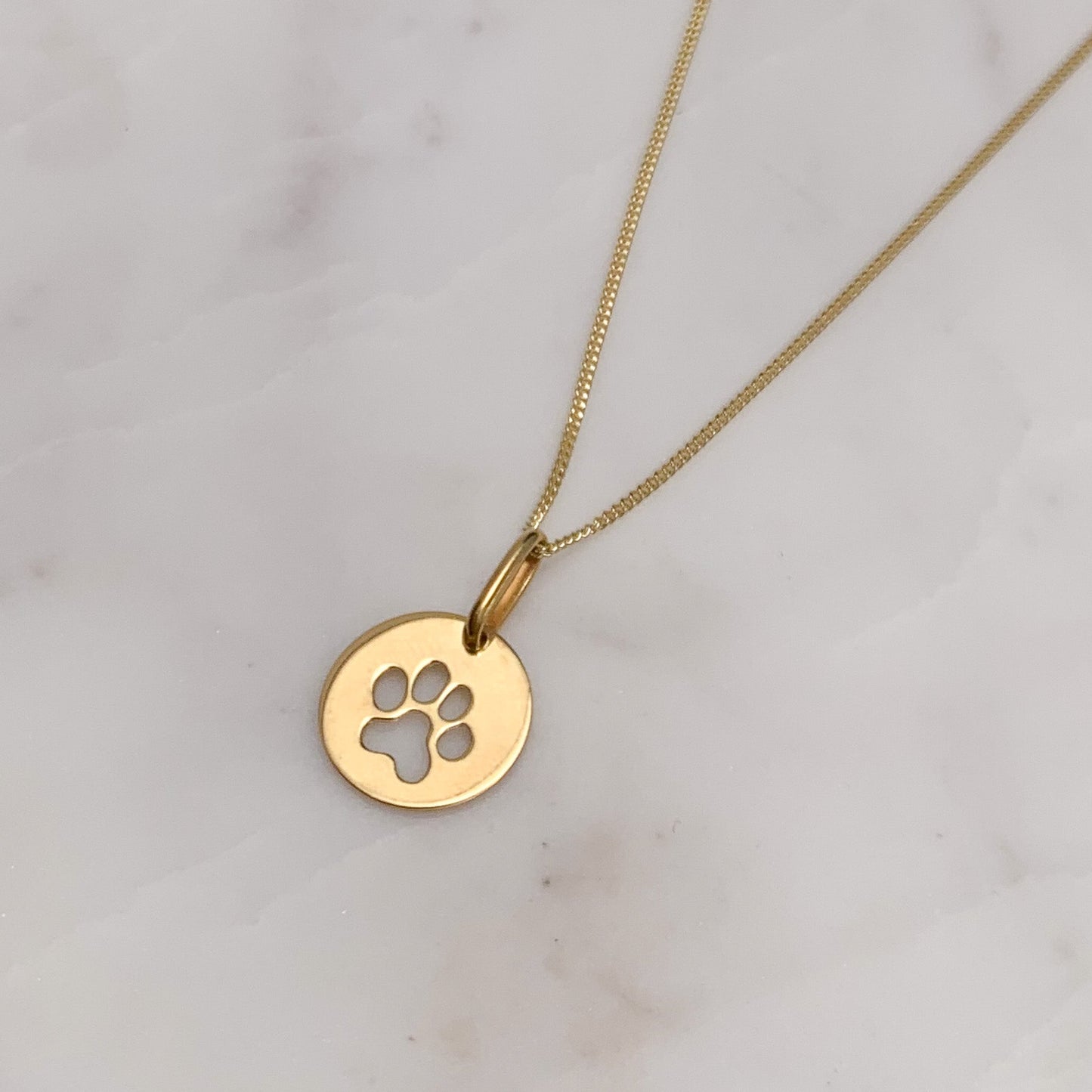 Paw Print Pendant in 18K Gold