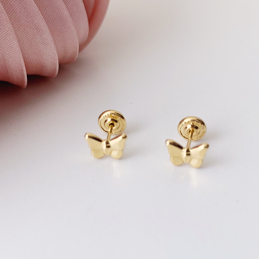 Baby Butterfly Stud Earrings in 18K Gold