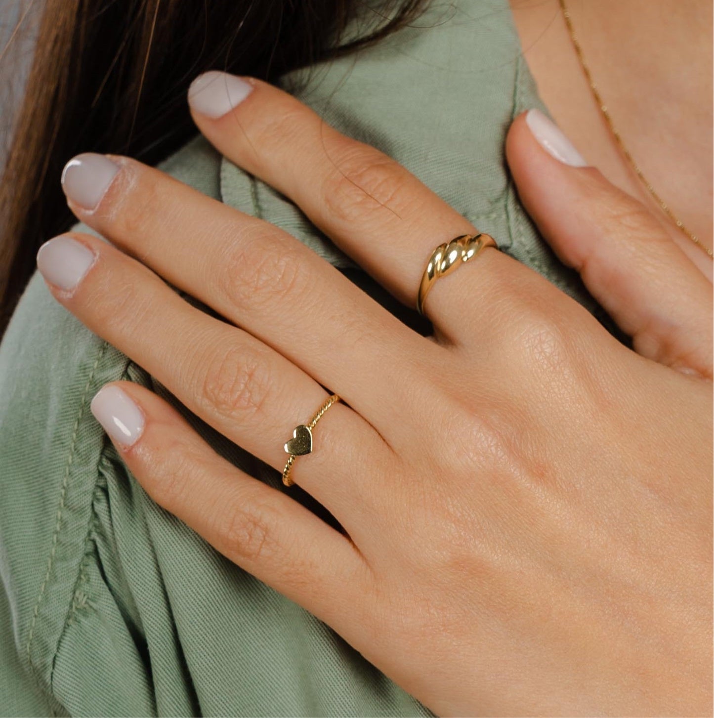 Ribe Heart Ring in 18K Gold