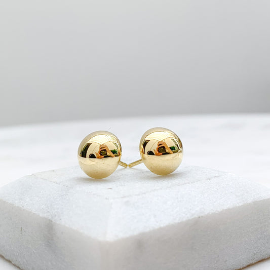 Classic Half Ball Stud Earrings in 18K Gold