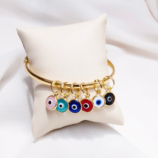 Evil Eye Bracelet Charm in 18K Gold