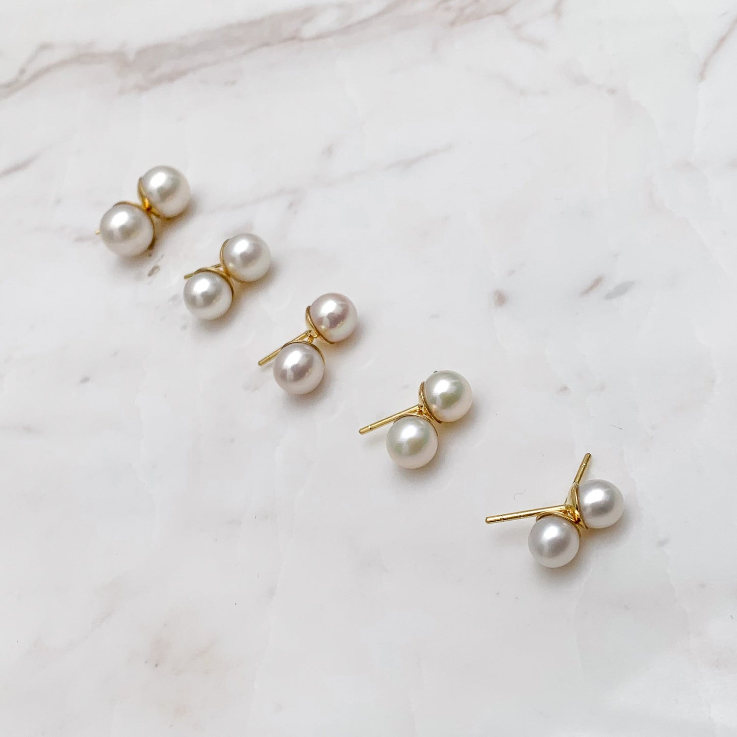 Natural Pearl Earrings in 18K Gold