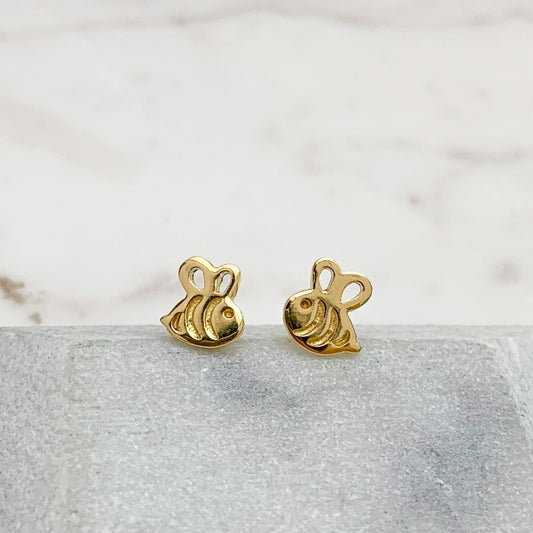 Bee Stud Earrings in 18K Gold