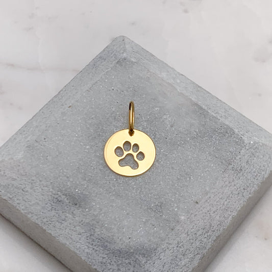 Paw Print Pendant in 18K Gold