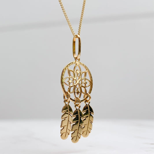 Dreamcatcher Pendant in 18K Gold