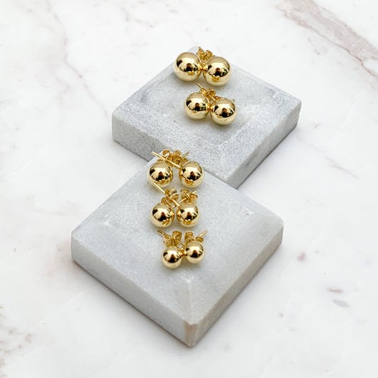 Gold Ball Stud Earrings in 18K Yellow Gold