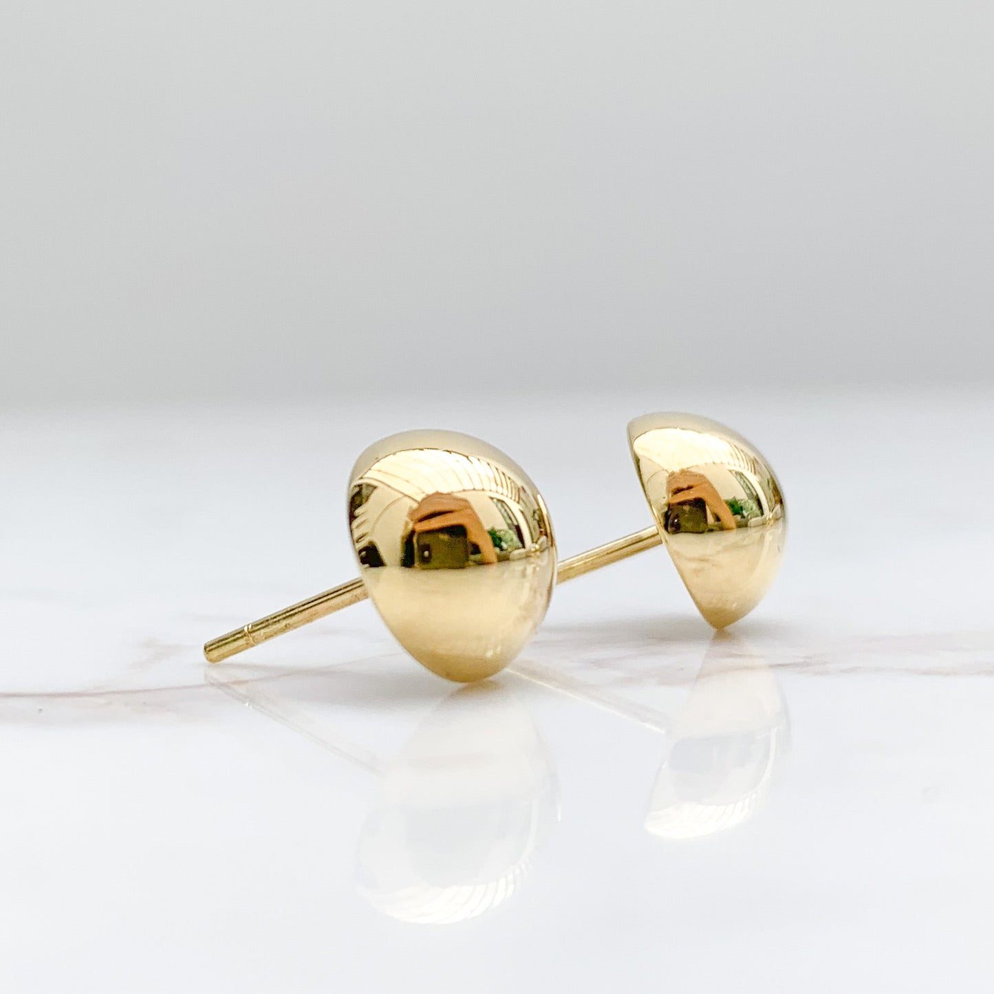 Classic Half Ball Stud Earrings in 18K Gold